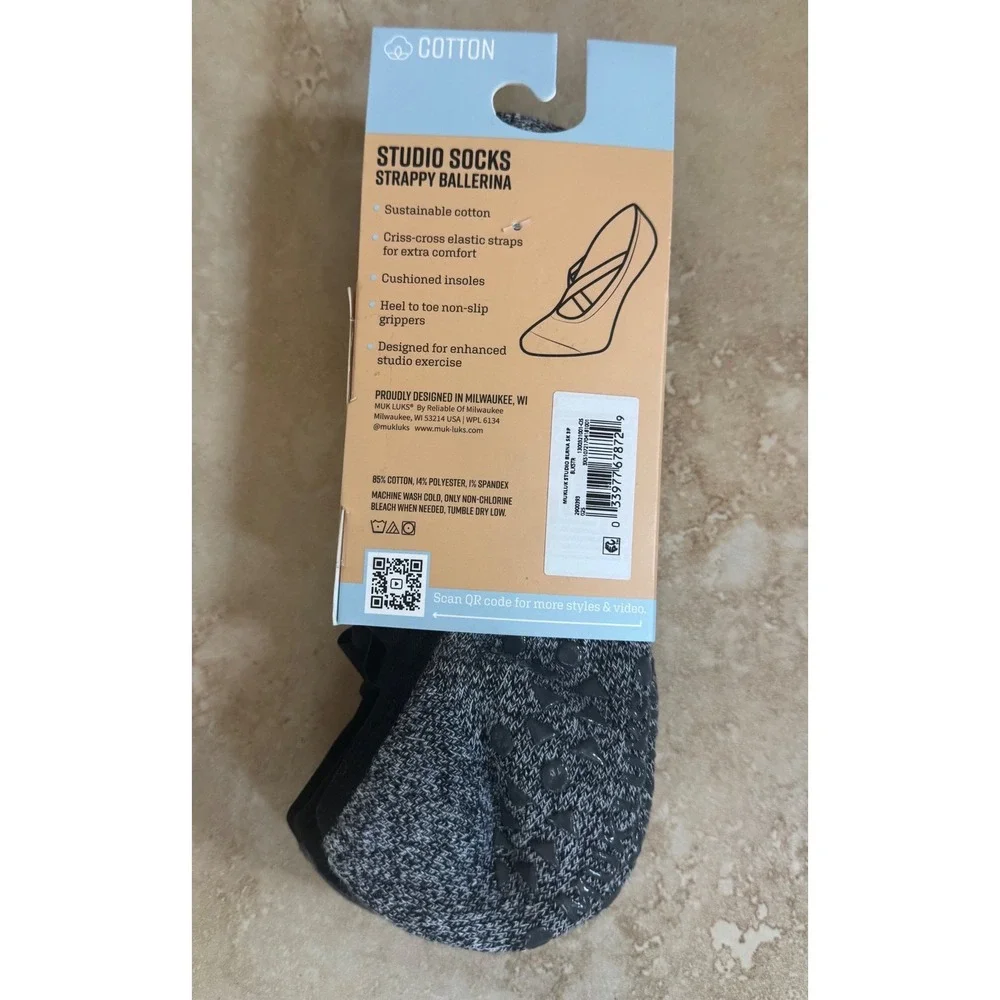 Muk Luks Studio Socks Women 6-10 Multi Strappy Ballerina Non-Slip 3-Pack New